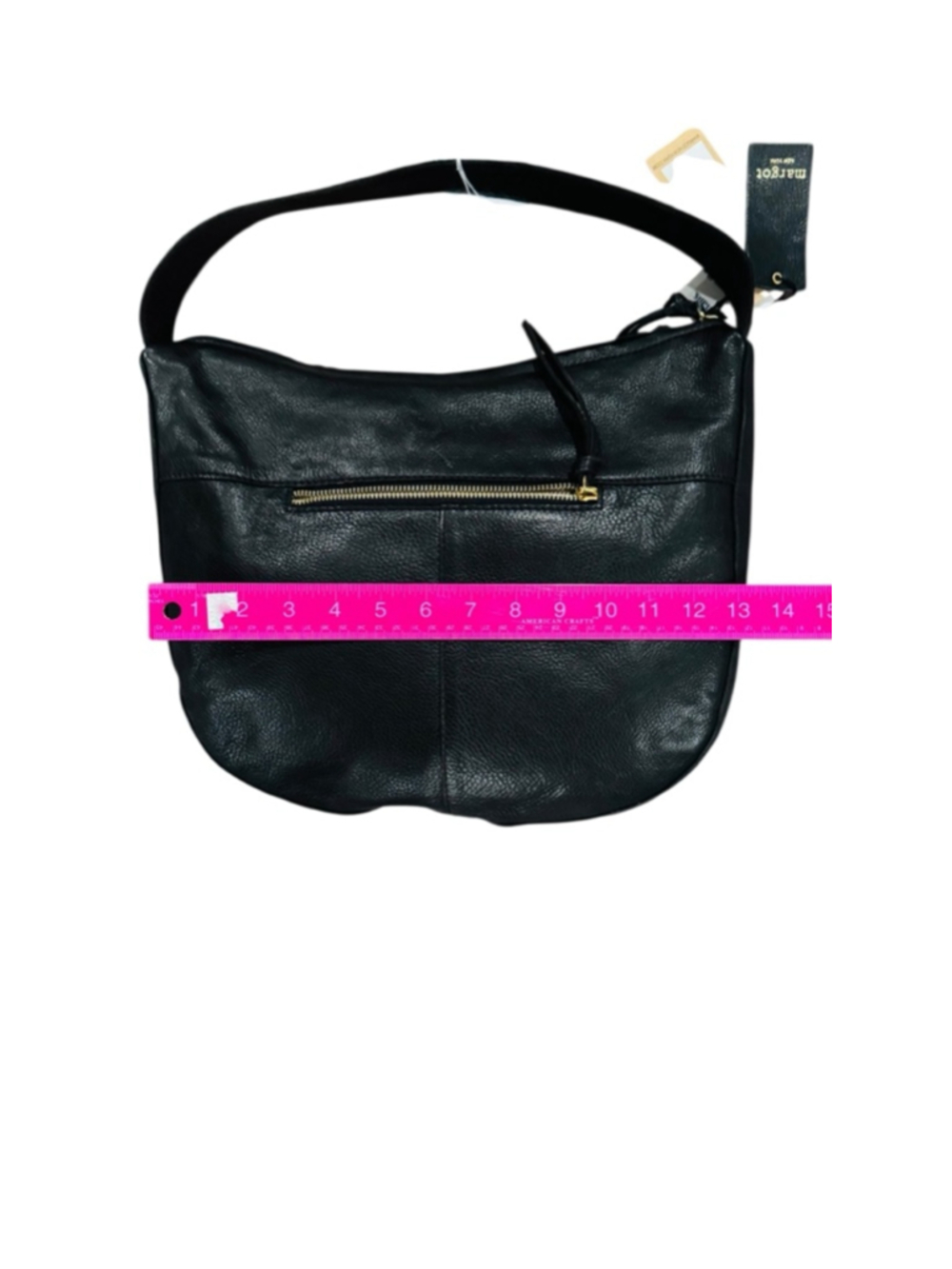 Women's Margot Camila Hobo Black Leather Shoulder Bag One Size 13x10 - Picture 3 of 6